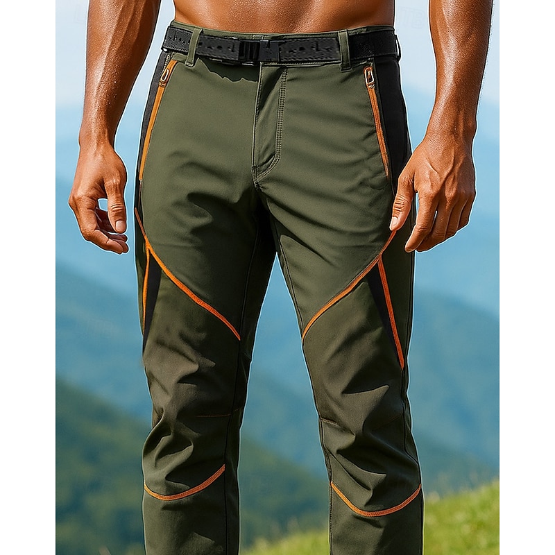 Men's Hiking Pants Trousers Waterproof pants Softshell Pants Outdoor Regular Fit Waterproof Windproof Bottoms Pocket Army Green Green Camping / Hiking Running S M L XL XXL3