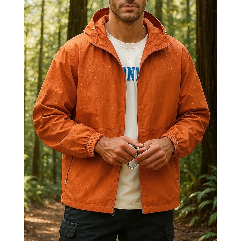 Men's Windbreaker Softshell Jacket Hiking Jacket Outdoor Waterproof Windproof Hiking Outfits Hiking Clothes Spring Autumn / Fall Top Camping / Hiking / Caving Running White Army Green Orange