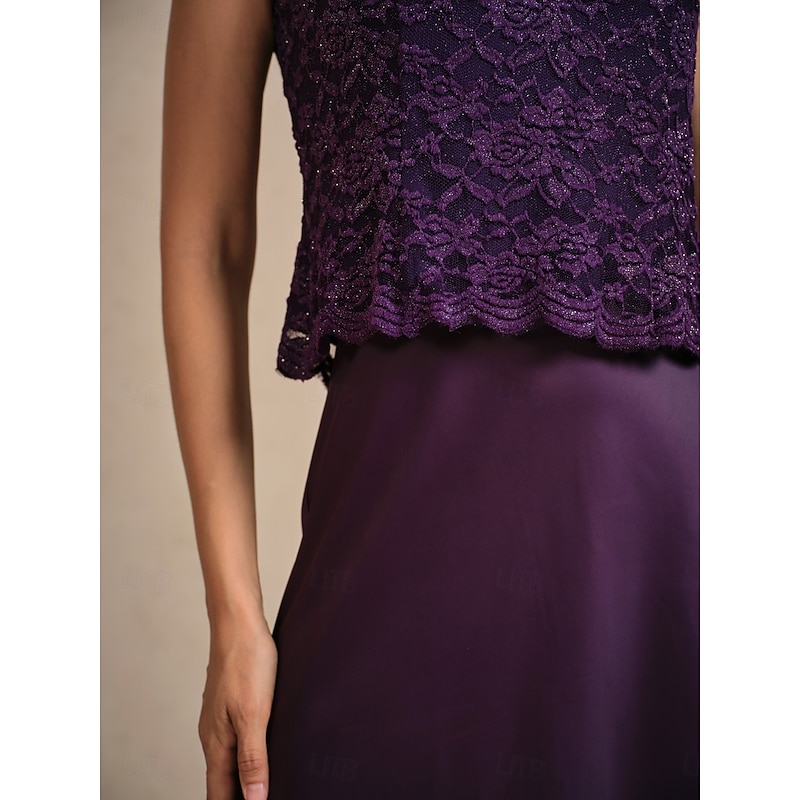 Women's Maxi Dress Sheath Dress Elegant Party Birthday Floral Sleeveless Crew Neck Eggplant Summer Spring Fall Winter4