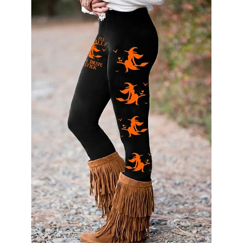 Women's Leggings Vacation Vintage Ethnic Style Ankle-Length High WaistPantsHalloween Skull 3D Print Quick Dry Breathability Soft Stretchy Formal Outdoor Vacation Black White Dark Gray Fall Slim Fit