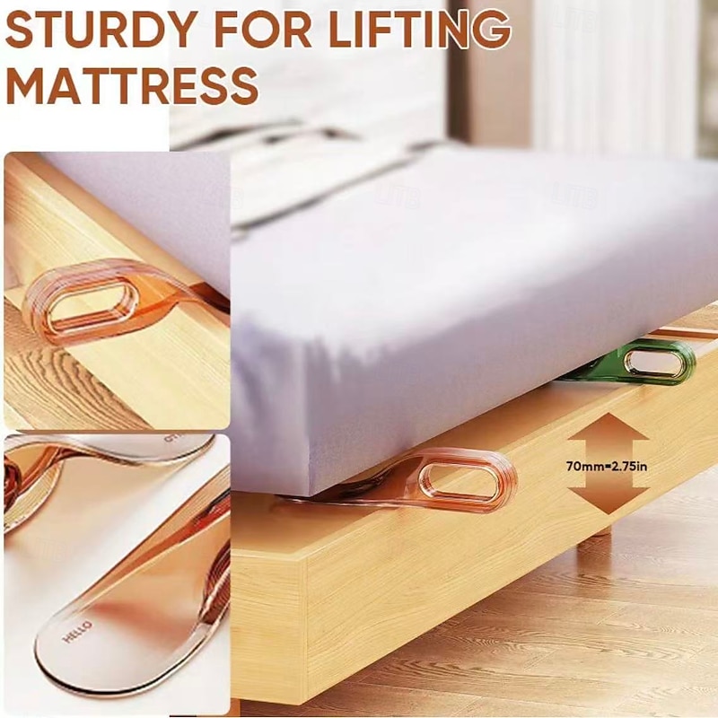 2/4 Pcs Mattress Lifting Handy Tool, Bed Sheet Tucking Tool for Mattress Lifter and Holder, Easy Bed Making Tool for Changing Sheets, Gap Fixing Organizer for Home Bedroom, Random Color2