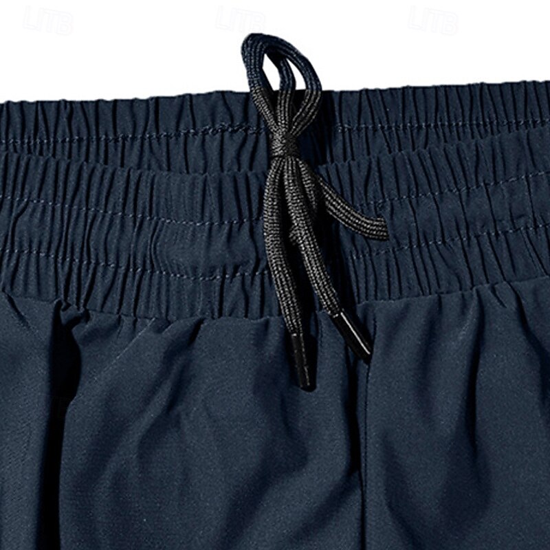 Men's Athletic Pants Trousers Casual Pants Drawstring Pocket Elastic Waist Plain Comfort Sports Outdoor Daily Fashion Casual Black Red Micro-elastic3