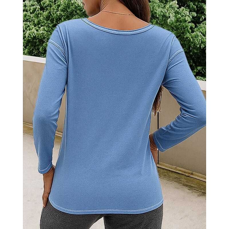 Women's Pullover Sweatshirt Casual Tops Long Sleeve Top Athleisure Fall Solid Colored Cotton Fashion Outdoor Travel Sports Sportswear Activewear Black Pink Red2