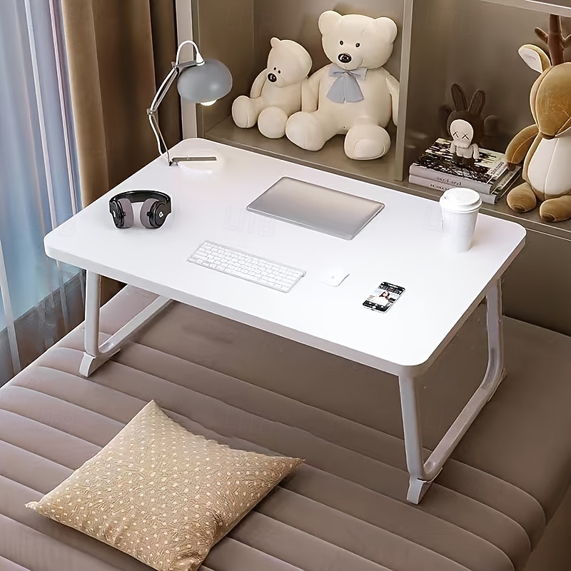 One Folding Table/Folding Study Desk/Student Study Desk/Laptop Desk/Couch Table/Bedside Table - Size 60cm/23.62in*40cm/15.75in*28cm/11.02in - Suitable for Bedroom, Living Room, Office, and Study3