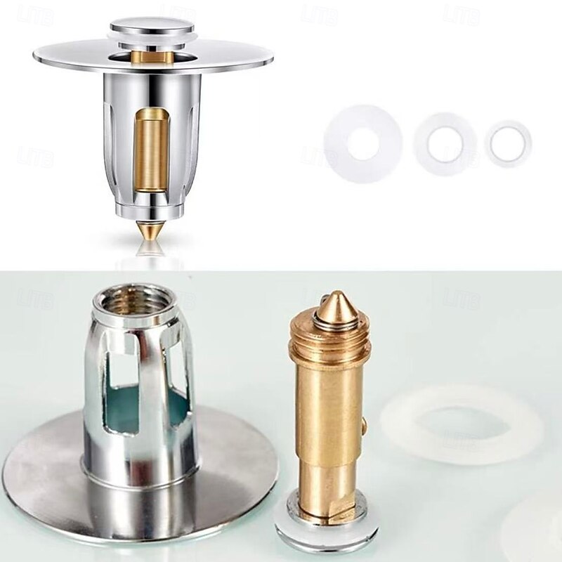 2pcs Pop-Up Drain Filter for Kitchen & Bathroom Sink – Press Down Strainer Plug, Anti-Odor, Universal Waste Sink Stopper3