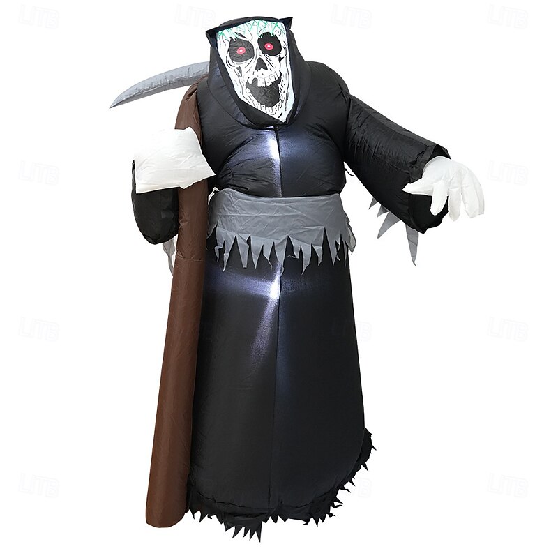 1 Pc 1.62CM Halloween Sickle Reaper LED Inflatable Air Model Indoor and Outdoor Courtyard Lawn Party Halloween Festival Atmosphere Decorative Light US/EU/UK/AU Plug3