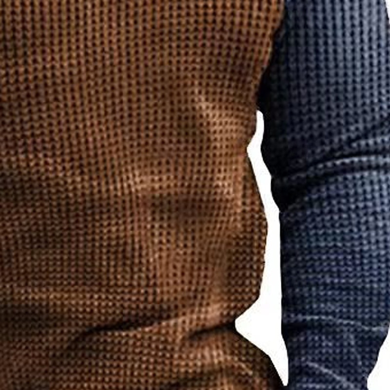 Men's Sweatshirt Waffle Sweatshirt Pullover Hoodie Sweatshirt Pullover Quarter Zip Sweatshirt Brown Standing Collar Plain Patchwork Sports & Outdoor Casual Daily Streetwear Cool Sportswear Spring3