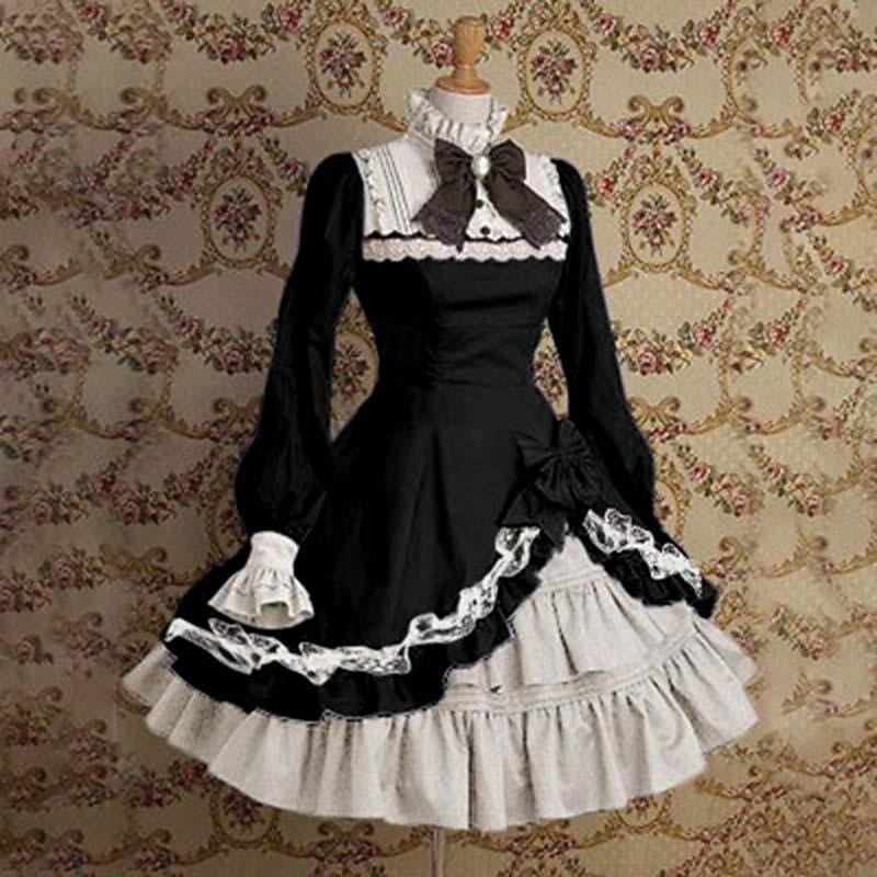 Retro Vintage Gothic Lolita Rococo Dress Trumpet Sleeve Movie / TV Theme Costumes Lace Bow Fancy Dress Women's Girls' Party Masquerade Party & Evening Adults' Dress4