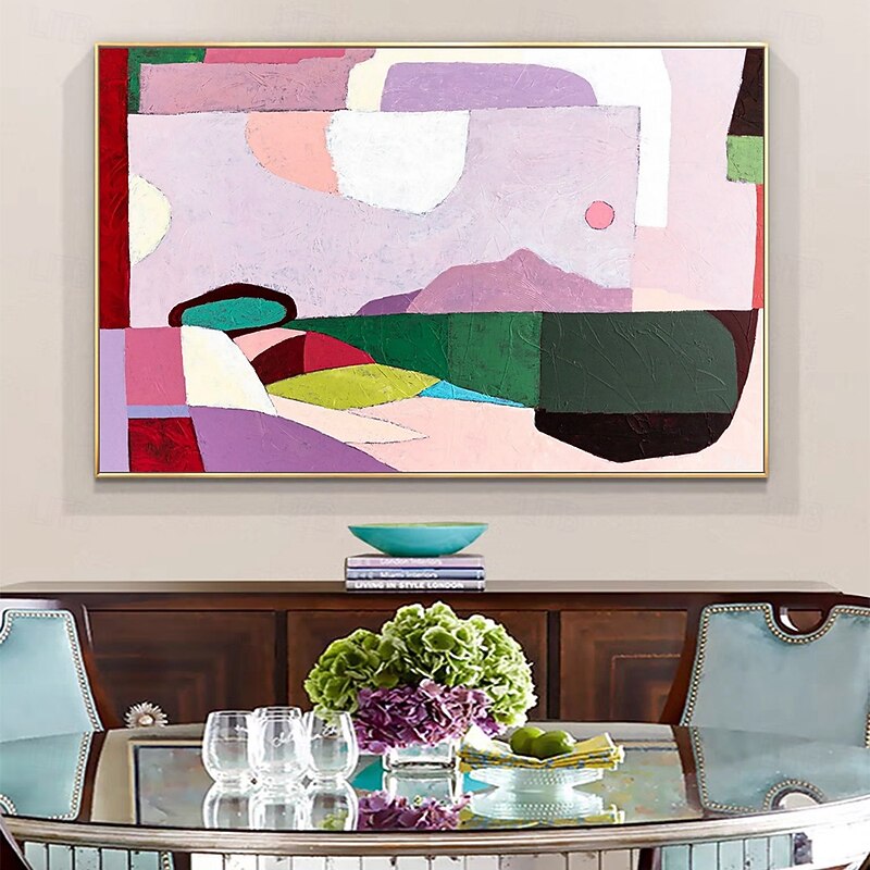 Mintura Handmade Textured Abstract Colorful Oil Paintings On Canvas Wall Art Decoration Modern Picture For Home Decor Rolled Frameless Unstretched Painting4