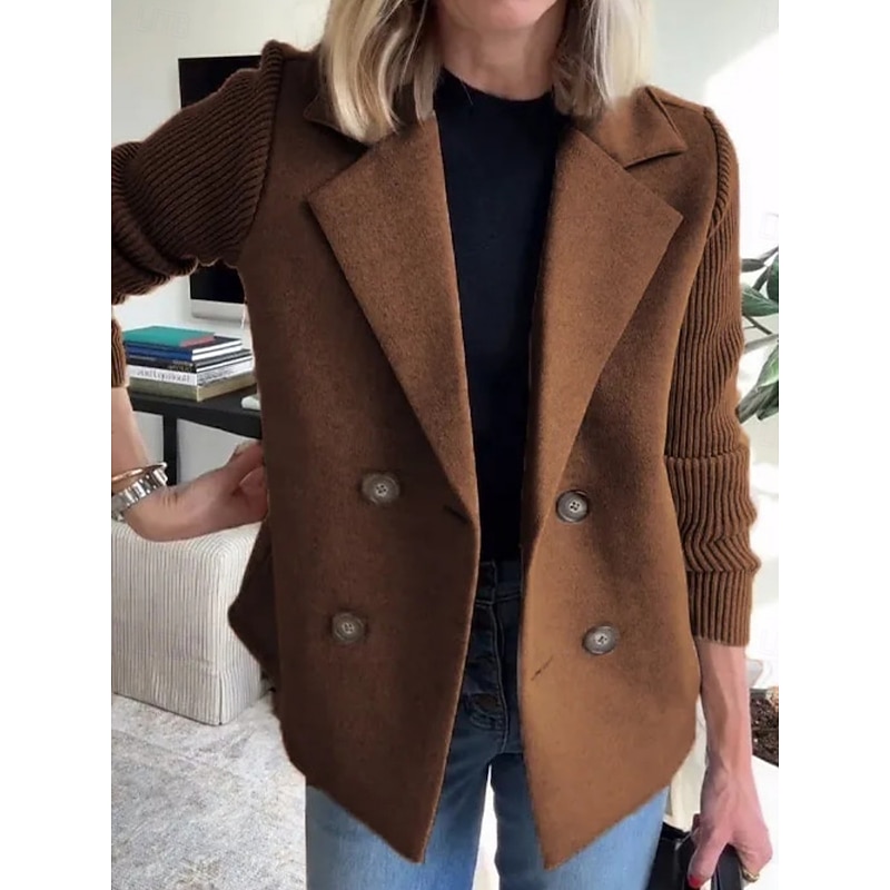 Women's Coat Comfortable Breathable Buttons Fashion Daily Plain Outdoor Casual Daily Single Breasted Regular Lapel Regular Fit Long Sleeve Outerwear Light Blue Black Pink Spring Fall4