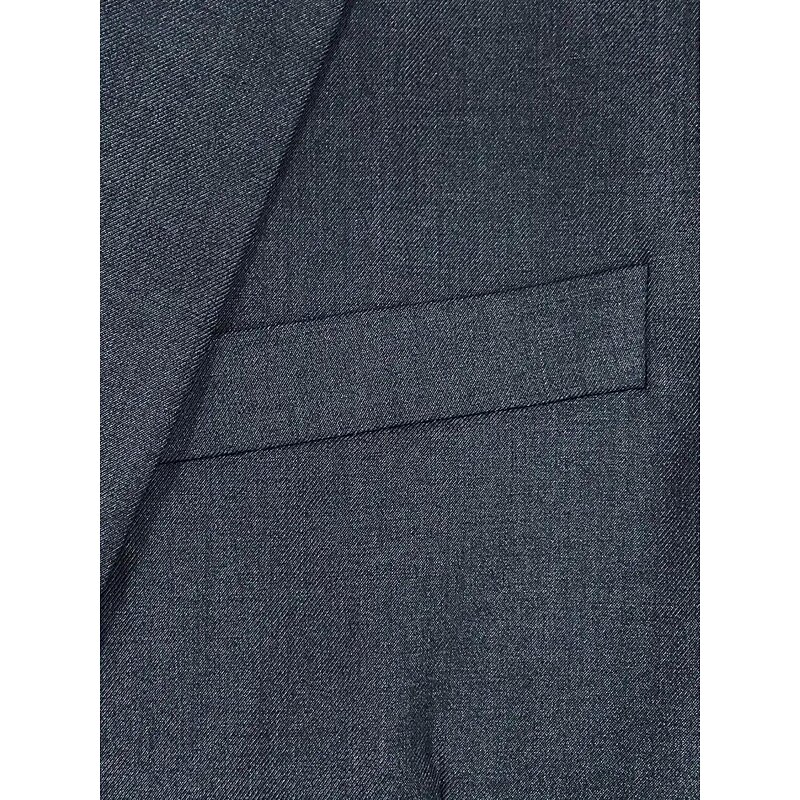 Men's Wedding Casual Business Suits Notch Lapel Dark Grey Formal Solid Colored Tailored Fit 2 Piece Single Breasted One-button4