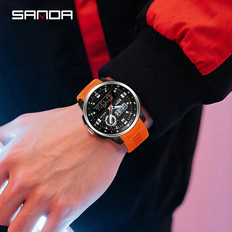 SANDA Fashion Brand Sport Electronics Watches for Men Outdoors Analog Digital Man Watch Luminous Waterproof Backlight Wristwatch3