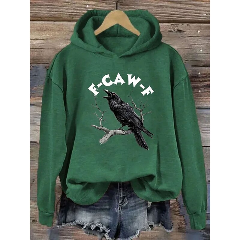 Halloween Women's Pullover Hoodie Sweatshirt Bat Graphic Letter Elegant Warm Active Long Sleeve Hooded Regular Tops Street Dailywear Casual Print Black White Blue Orange Green Spring Fall Winter4