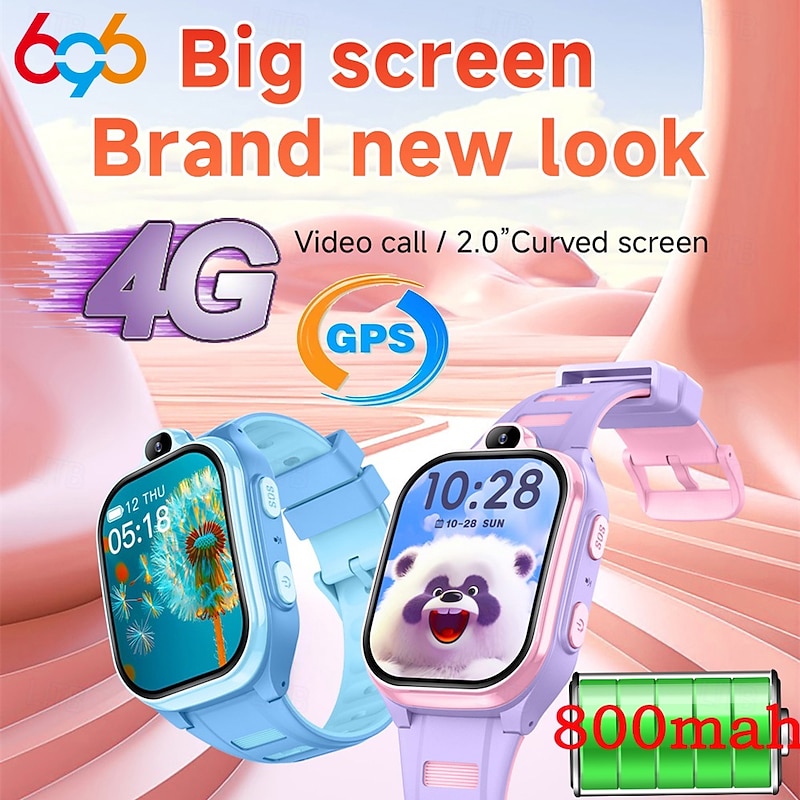 AS10 Smart Watch 2 inch Kids Smartwatch Phone 3G 4G 3G Pedometer Call Reminder Activity Tracker Compatible with Android iOS Kid's GPS Long Standby Hands-Free Calls IP68 18mm Watch Case3