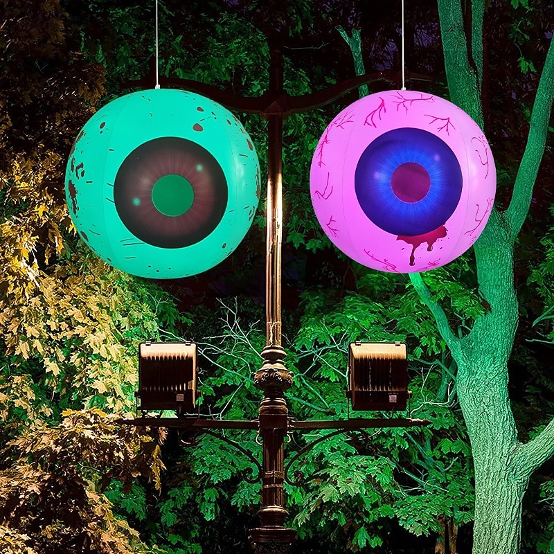 Halloween Party Horror Eyeball Light Atmosphere Decoration Courtyard Ornaments Props LED Colored Lights Glowing Inflatable Eyeball