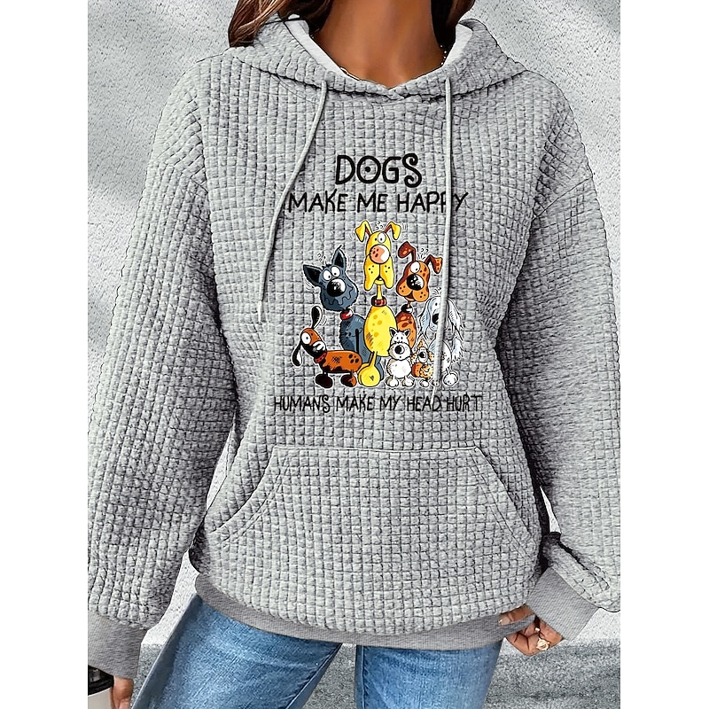 Women's Hoodies Graphic Letter Casual Long Sleeve Hooded Regular Tops Street Dailywear Casual Pocket Print Black Navy Blue Gray Fall Winter3