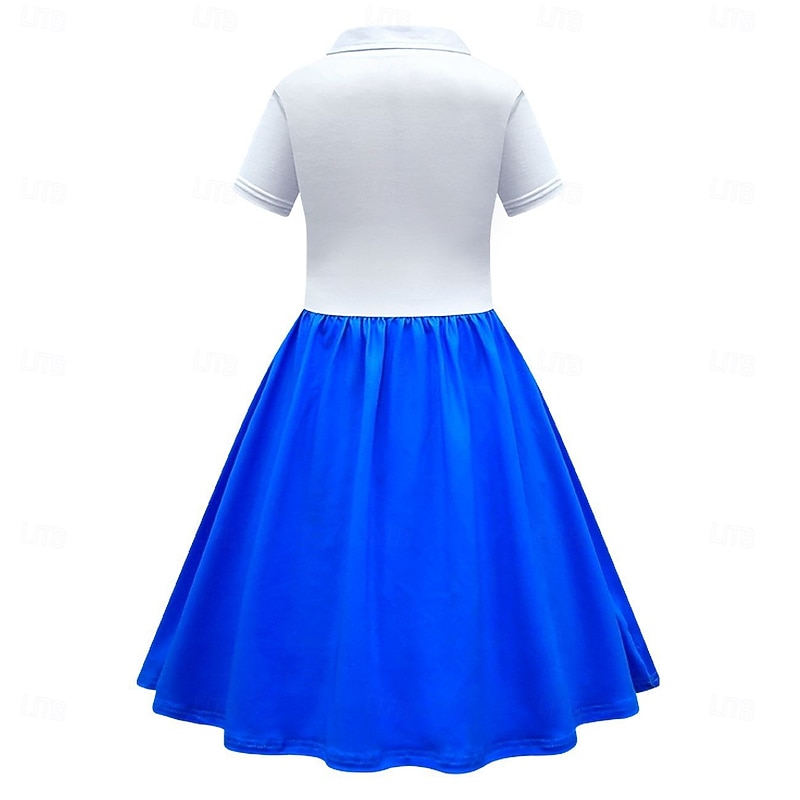 Retro Vintage 1950s Grease Outfits Dress Poodle Skirts Printing Fancy Dress Girls' Carnival Masquerade Performance Party Kid's Dress2