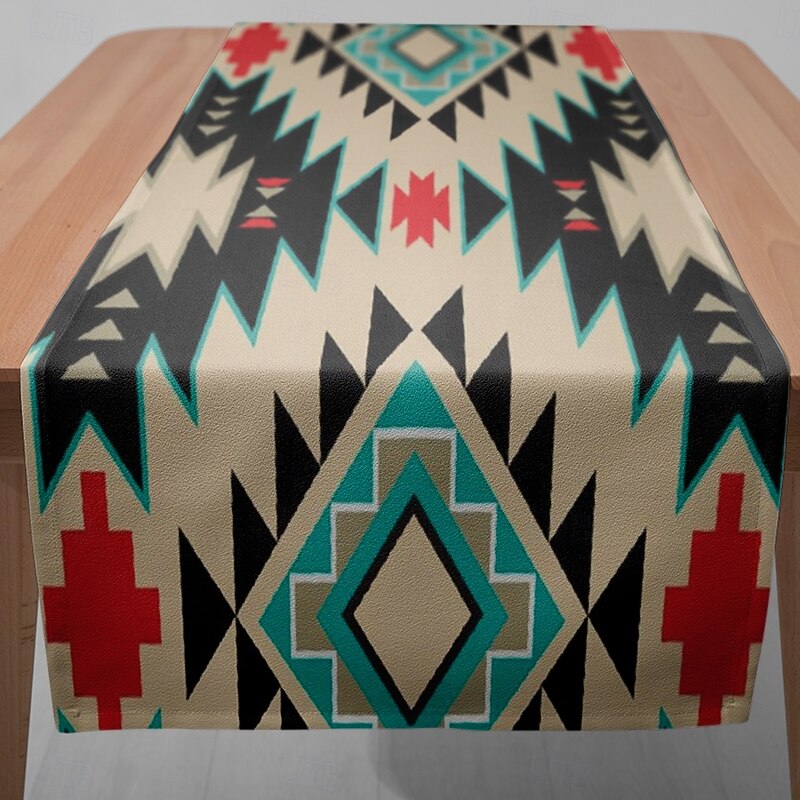 Colorful Checkered Table Runner - Digital Printed Rectangular Tablecloth 33x180cm for Restaurant & Banquet Decor4