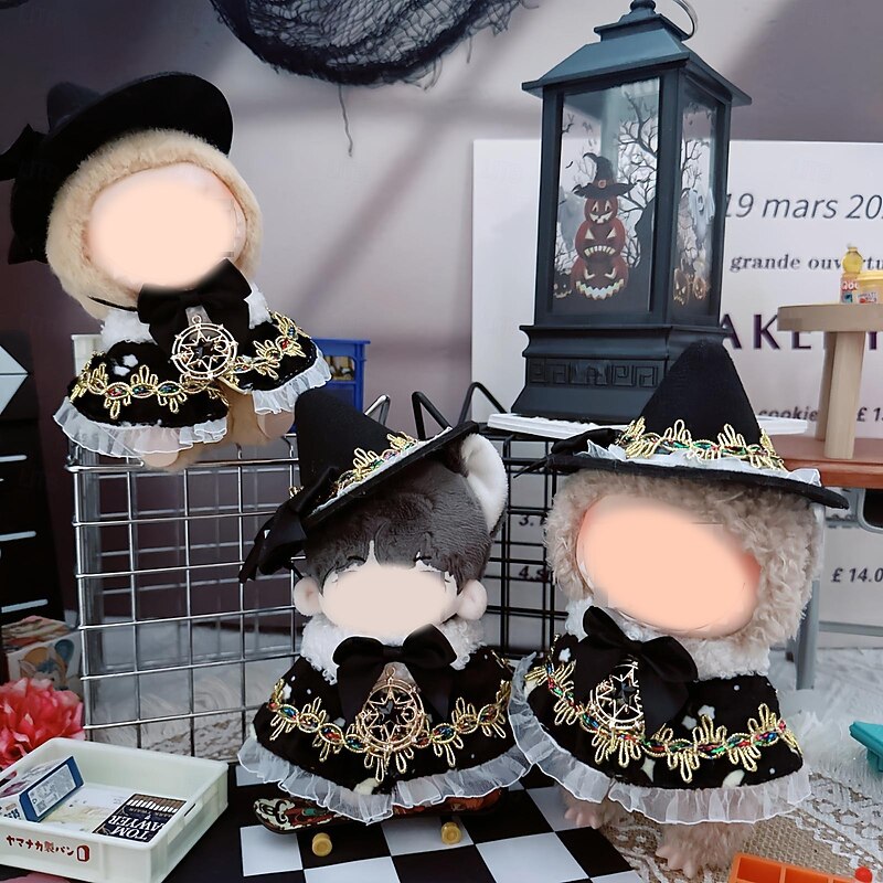 Doll Halloween Clothes Doll Witch Skirt Set Cute Skirt & Veil Costume Dressing Outfits Accessories for 6.69 Inch Doll (NO DOLL)3