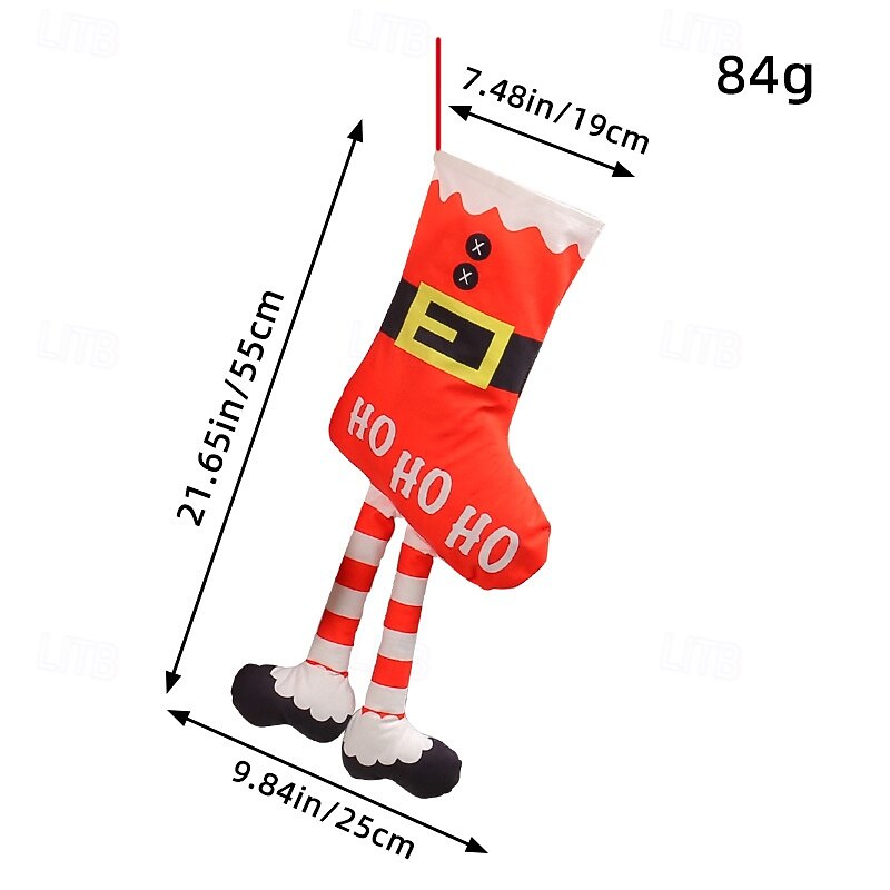 Christmas Stocking Creative Long Leg Hanging Ornament for Christmas Tree Mall Window Display Holiday Decoration Prop for Home Fireplace Winter Festival Party4