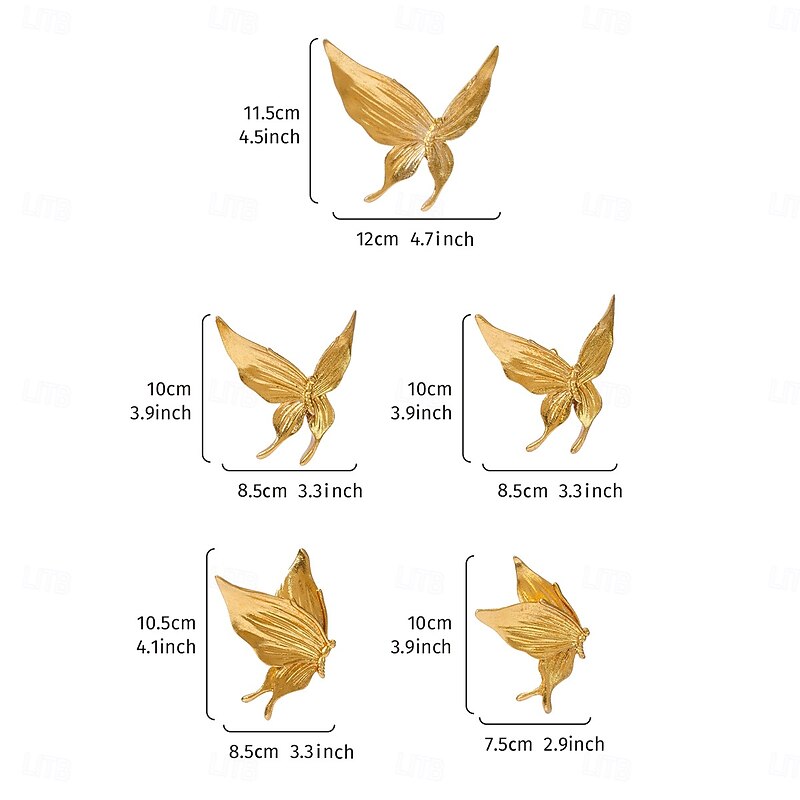 5PCS Fluttering Butterfly Set Home Decoration Wall Hanging Butterfly-shaped ABS Resin Material Handcrafted Hanging Decoration Suitable for Living Room Study and Party Wall Decoration4