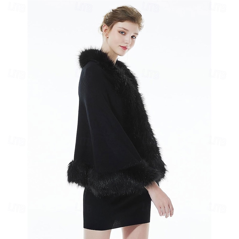 Faux Fur Shawl Wrap Stole Shrug Bridal Winter Wedding2