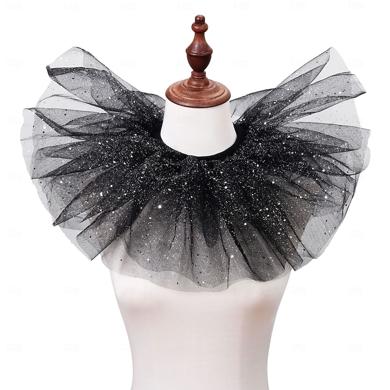 Rococo Victorian Renaissance Tulle Ruff Collar Circus Clown Fancy Dress Unisex Halloween Carnival Performance LARP Ren Faire Adults Collar All Seasons4