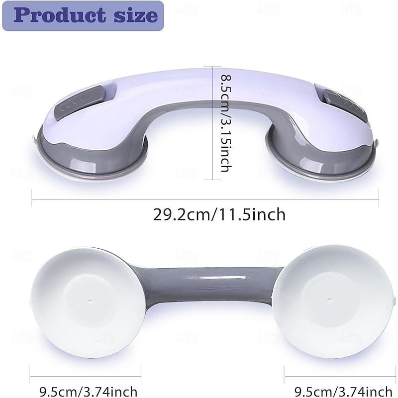 2 Pack Grab Bars Support Handle for Bathtubs and Showers, Shower Handle Strong Suction Shower Bar, Safety Bars for Shower Chair, Bathroom Grab Bar for Senior2