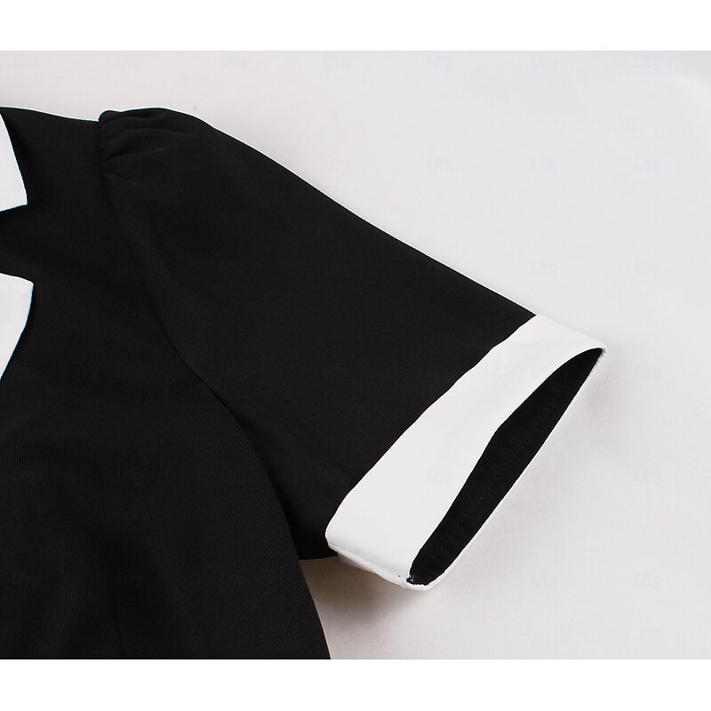 Elegant Vintage 1950s Midi Dress Fit and Flare V Neck Fancy Dress Women's Christmas Valentine's Day Masquerade Party Casual Adults Dress Spring & Summer4