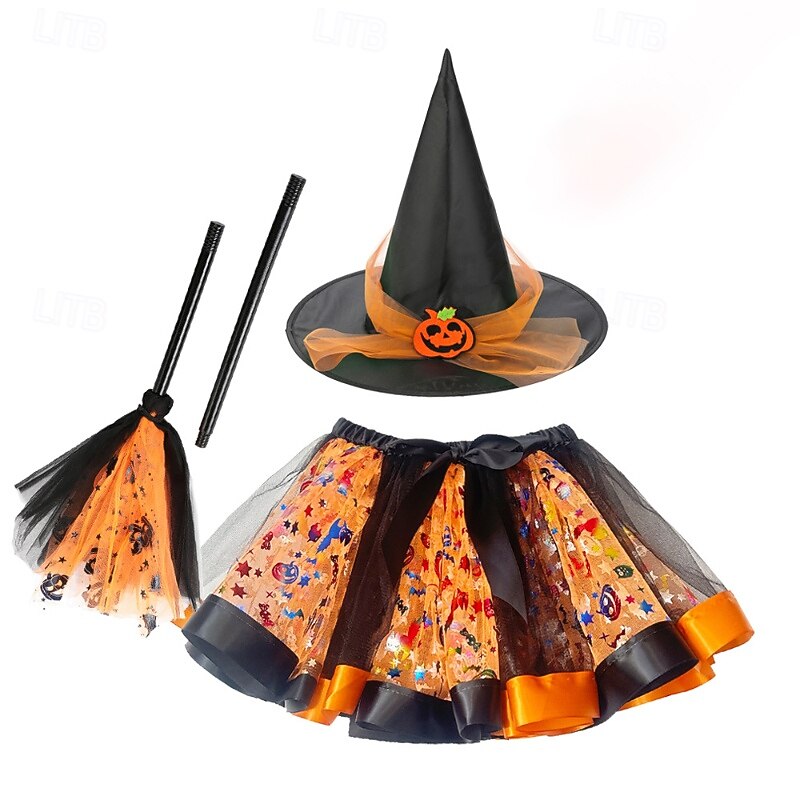 Kids Girls' Skirt Floral Cute Ruched Outdoor 4-12 Years Winter Black Purple Orange4