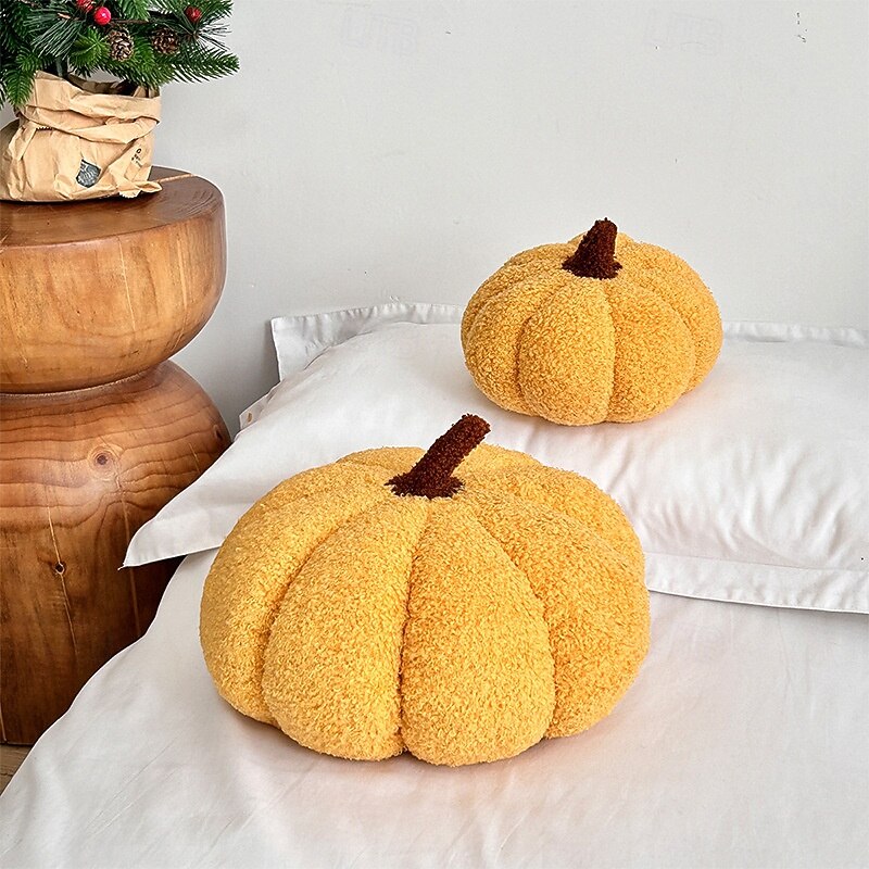 Halloween Or Thanksgiving 3D Pumpkin Throw Pillow Hugging, Plush Stuffed Pumpkin Shaped Pillow for Party Home Decor Pumpkin Pillow Ball Pillows Cushion2
