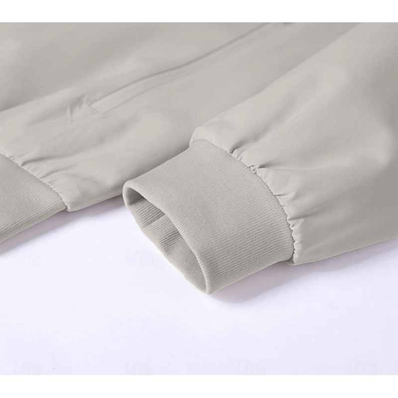 Men's Jacket Casual Jacket Outdoor Vacation Warm Zipper Pocket Fall Winter Plain Fashion Streetwear Standing Collar Regular Black Blue Army Green Beige Jacket4