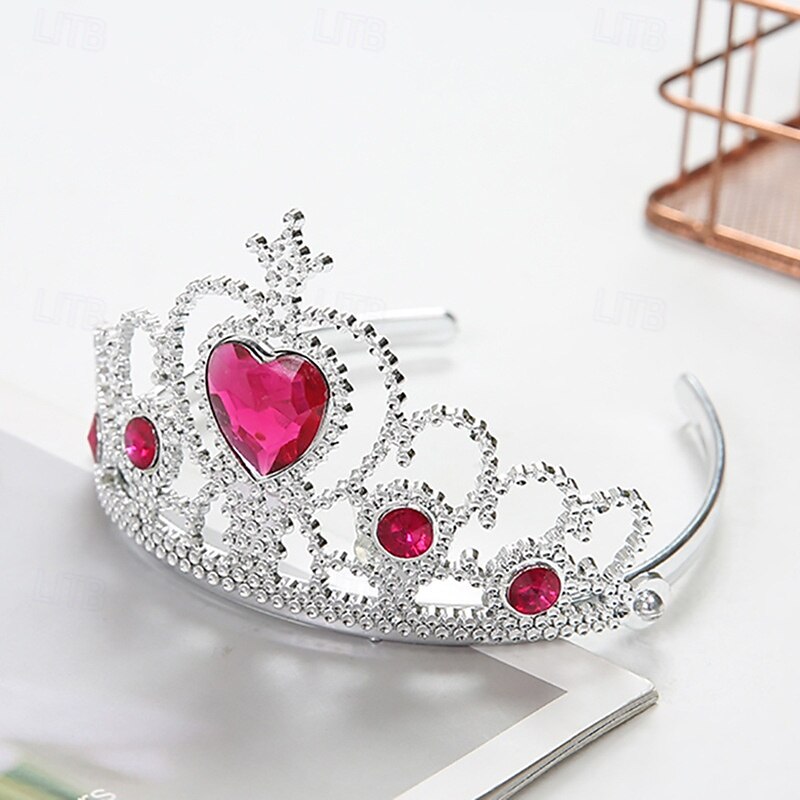 Kids Girls' Hair Accessories Sweet Party Birthday Geometric Patchwork Pink Red3