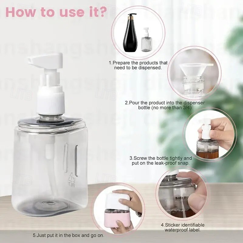 Mini Shampoo Dispenser Portable Travel Bottle Set Refillable Cosmetic Containers Leak Proof Lotion Bottles Toiletry Kit Spray Bottles Portable Travel Accessories For Makeup Skincare Essentials2