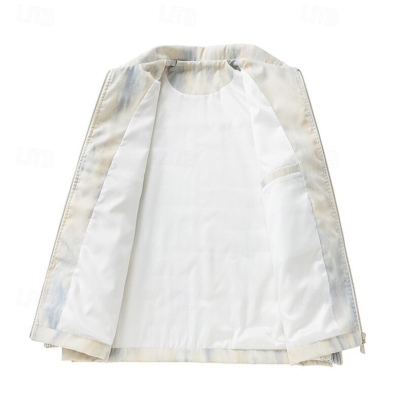 Men's Jacket Casual Jacket Outdoor Vacation Warm Zipper Pocket Fall Winter Plain Fashion Streetwear Standing Collar Regular Dark Gray Black Khaki Jacket4