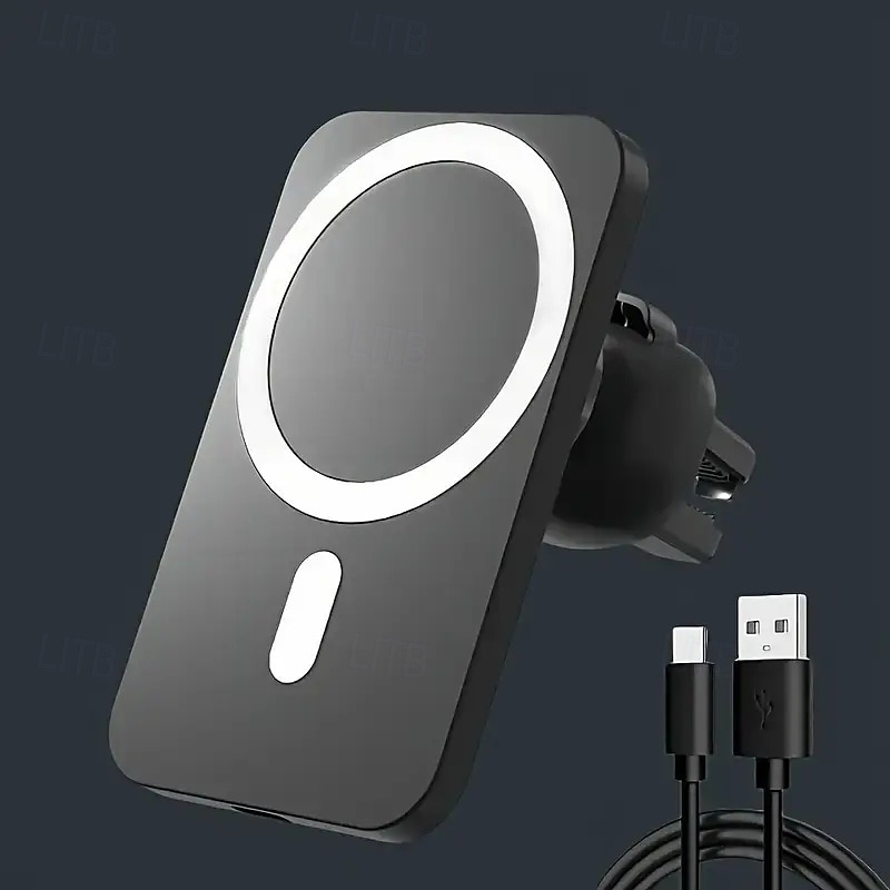 Car Wireless Charger Fast Charging Car Vent Magnetic Charging Mount Compatible with Apple and Android Phones3