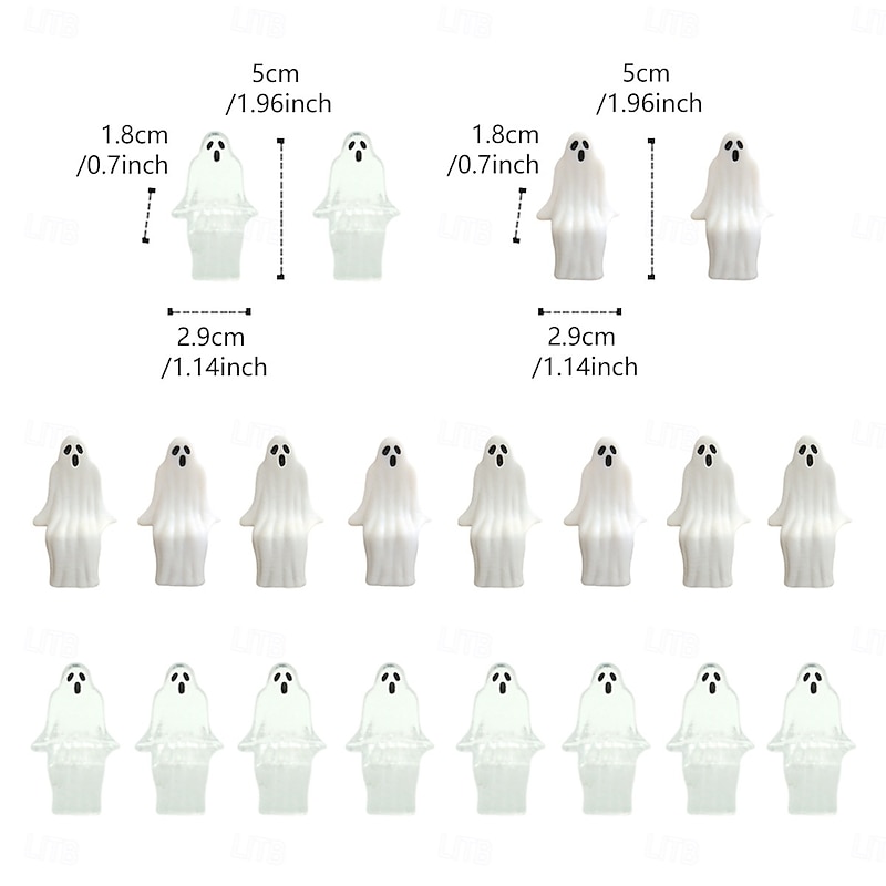 16pcs Halloween Plastic Sitting O-Mouth Ghost Figurine, Funny Ghost Decoration for Home Tabletop, Outdoor Yard, Garden, Planter, Patio, Porch, Spooky Holiday Decor Ornament4