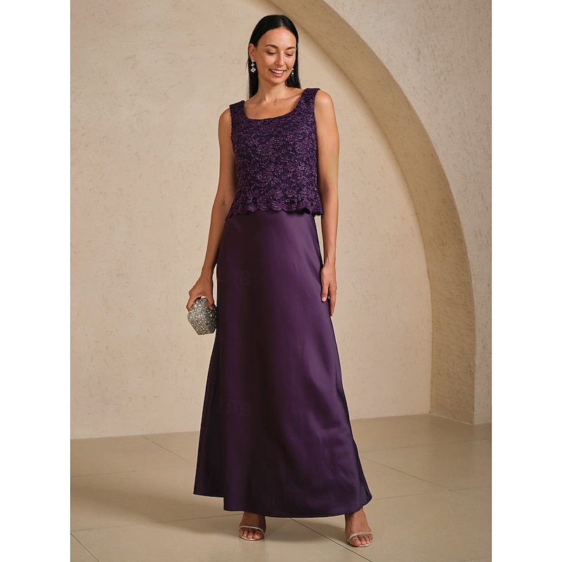 Women's Maxi Dress Sheath Dress Elegant Party Birthday Floral Sleeveless Crew Neck Eggplant Summer Spring Fall Winter