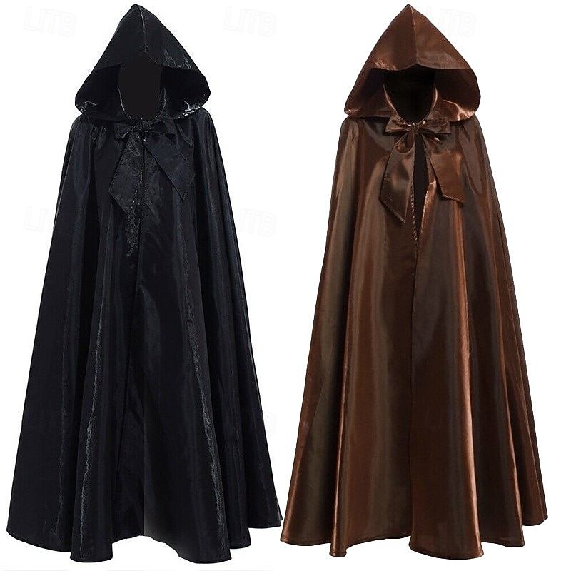 Punk & Gothic Medieval 18th Century 17th Century Cape Cosplay Costume Cloak Witch Plague Doctor Men's Women's Unisex Halloween Carnival Masquerade LARP Cloak Medieval Cloak