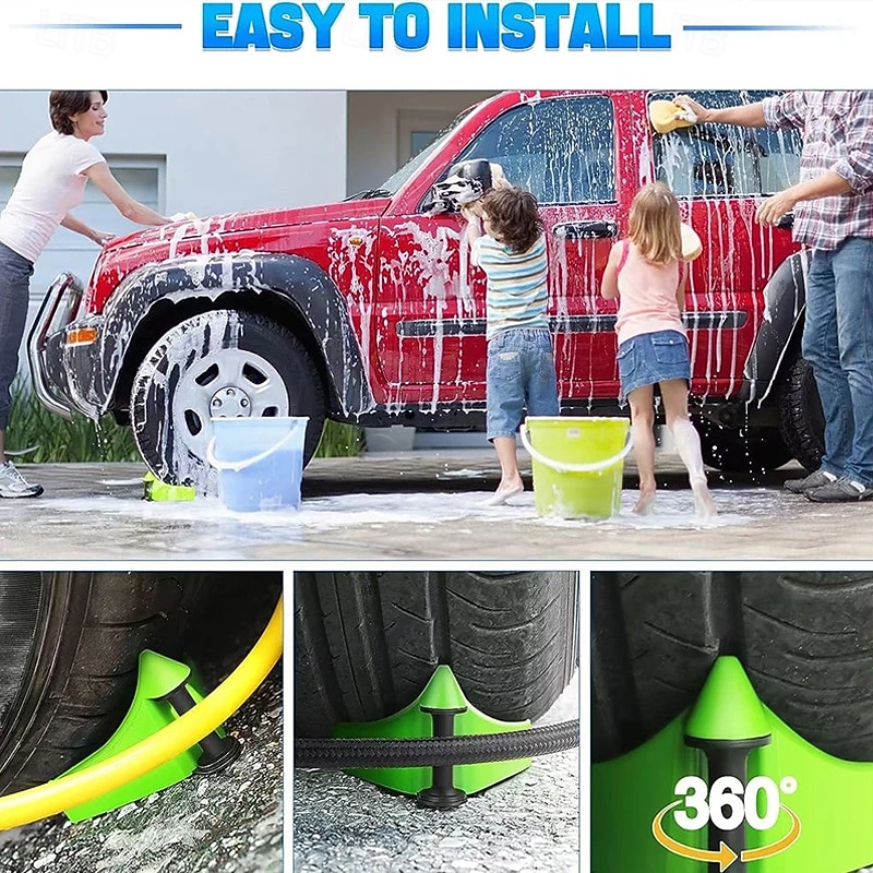 2Pcs Car Detailing/Washing Tool Cars Washing Duct Unclogging Prevents Hoses From Getting Stuck Under Wheels Hose Slide Tire Wedge2