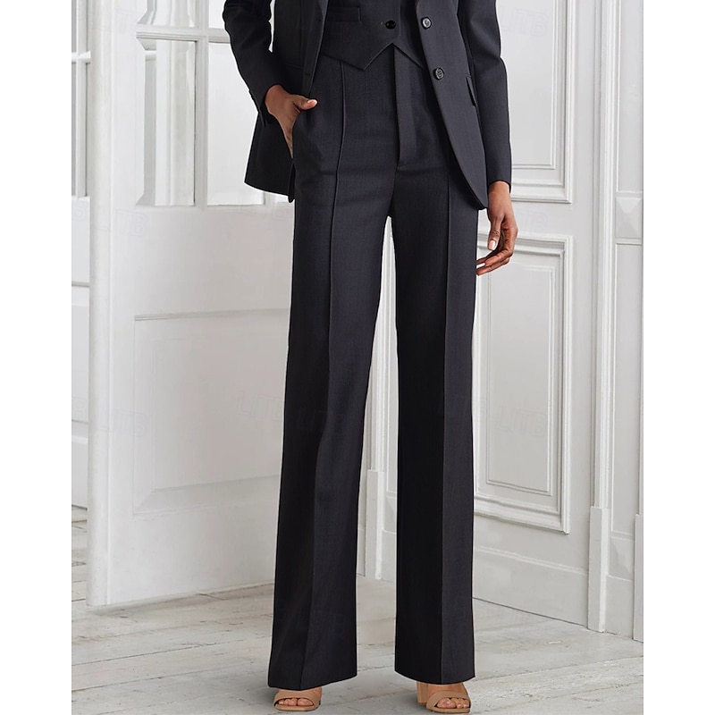 Women's Suit Pant Straight Fit Formal Wedding Guest Formal Evening Elegant Simple Ankle Length Pant