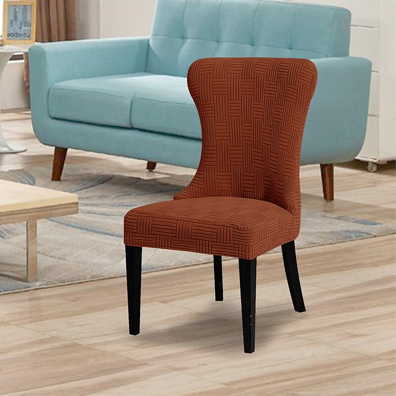 5x5 Grid Curved Chair Cover - Stretch Slipcover for Semi-Circular or Arched Chairs, Stylish & Protective Furniture Cover for Living Room Use2