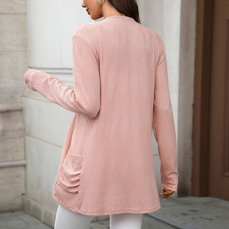 Women's Sweatshirts Plain Streetwear Casual Long Sleeve V Neck Regular Tops Street Holiday Going out Pocket Black Yellow Pink Dark Green Fall4