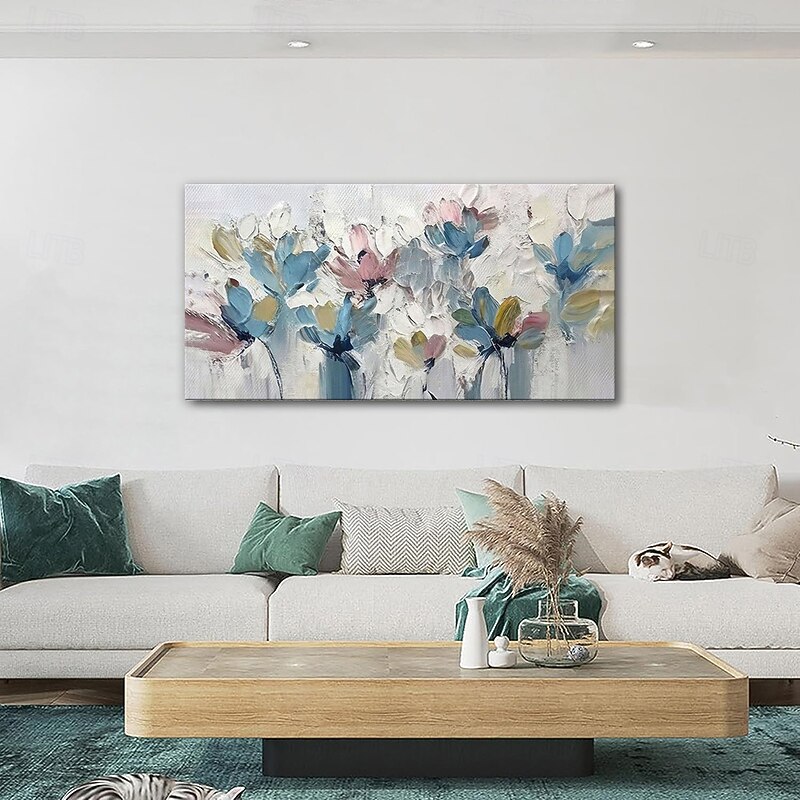 Hand Painted Abstract Flower Oil Paintings Handmade on Canvas Flowers and Plants for Home Living Room Decoration No Frame2