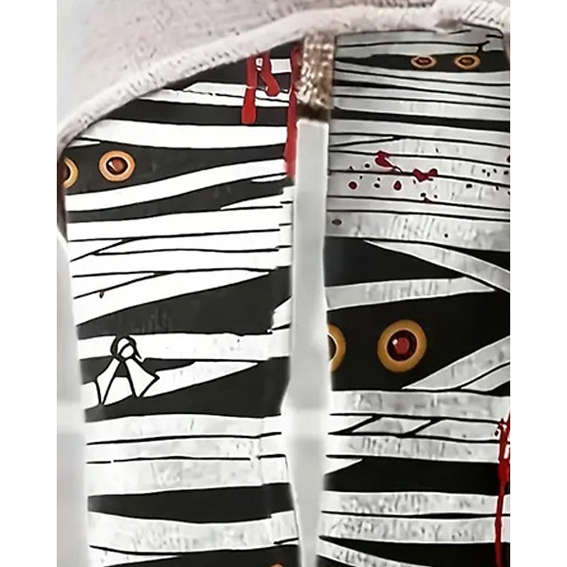 Women's Halloween Pants Trousers Leggings Streetwear Casual Full Length High Waist Stripe Elastic Waist Print Breathability Comfortable Stretchy Vacation Street Daily Wear Autumn Fall Regular Fit2