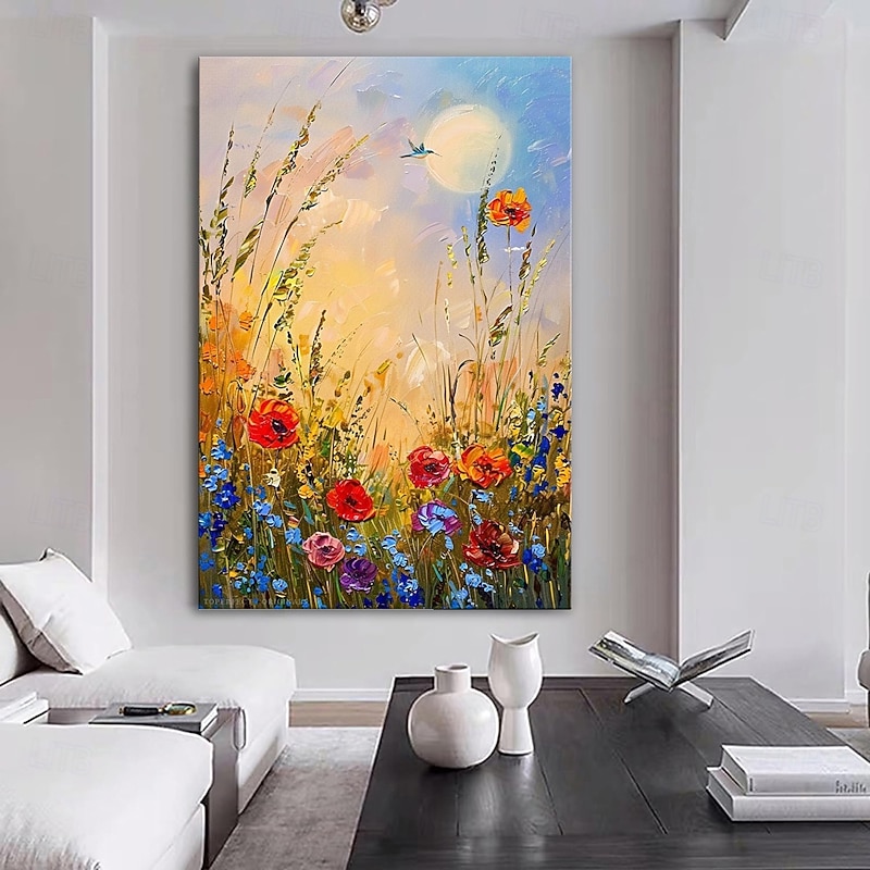 Handmade Oil Paintings Canvas Wall Art Decoration Modern Abstract Flowers Plants Fresh Charming Scenery for Home Decor Rolled Frameless Unstretched Painting2