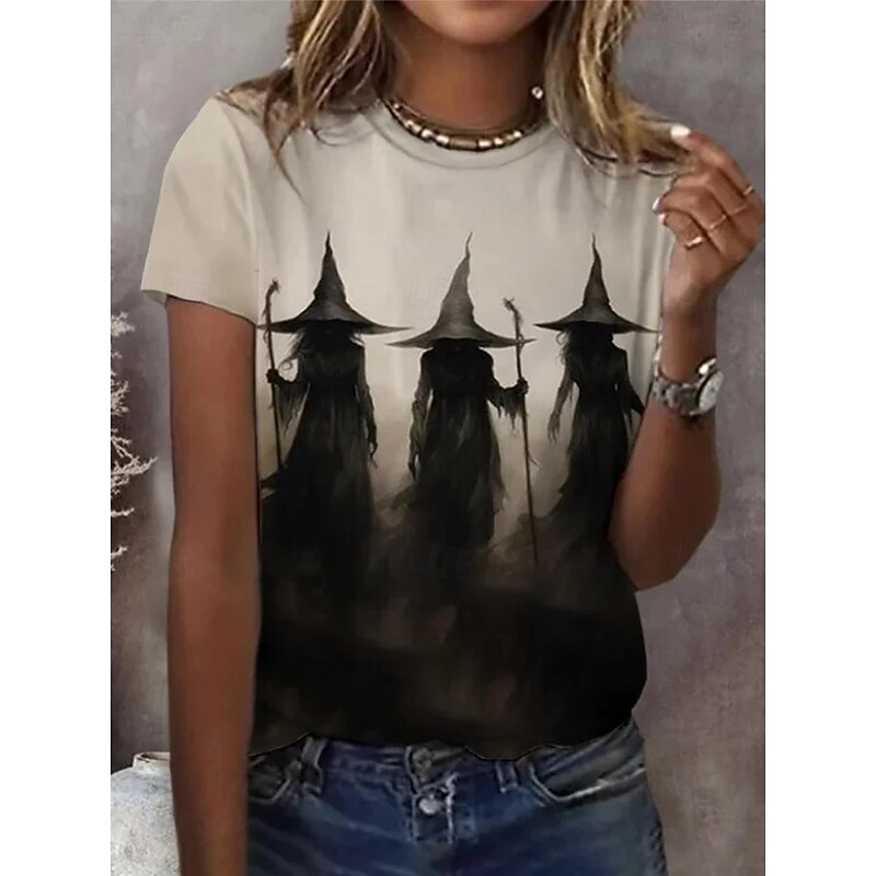 Halloween Women's Every Child Matters T Shirt Graphic Letter Vintage Stylish Classic Short Sleeve Crew Neck Regular Tops Daily Weekend Print Black and White Black White Orange Summer Spring3