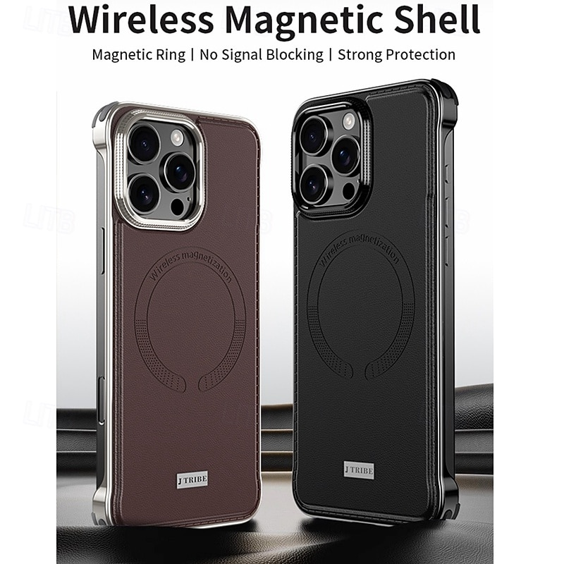 Phone Case For iPhone 17 Pro Max 17 Air 16 Pro Max Plus 15 Pro Max Plus Back Cover Support Wireless Charging Shockproof Retro TPU PU Leather