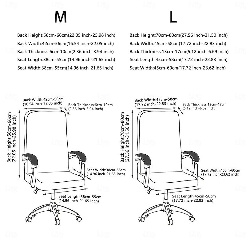 Office Chair Cover and Stool Chair Cover, Geometric Printed Polyester Slipcovers, Stretch Furniture Protector for Home and Office2