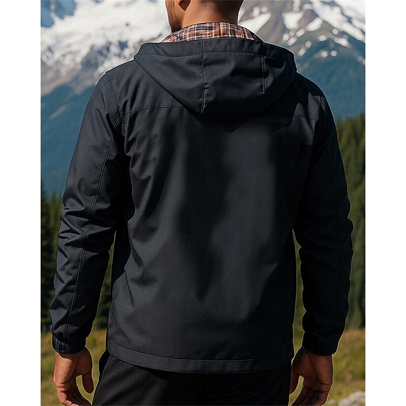 Men's Softshell Jacket Hiking Jacket Cargo Jacket Outdoor Thermal Waterproof Windproof Warm Hiking Outfits Hiking Clothes Spring Autumn / Fall Jacket Hunting Climbing Running Letter & Number Black2